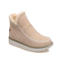 Lining Material: FurOccasion: Casual . OutdoorUpper Material: SuedeToe Type: Round ToeBoot Height: AnkleHeel Height: 1 1/6''Shoes Style: Snow BootsGender: WomenStyle: Slip-OnTheme: Winter . Spring . AutumnColor: Brown . Beige . Black Heel Boots For Women, Ankle Snow Boots, Warm Winter Boots, Popular Boots, Flat Heel Boots, Warm Snow Boots, Boots For Short Women, Winter Ankle Boots, Suede Flats