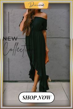 Off Shoulder Ruffle Asymmetric Dress P13645 Asymmetric Dress, Measurement Chart, Asymmetrical Dress, Off Shoulder