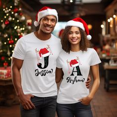 Add a personal touch to your holiday celebrations with our Personalized Family Christmas Name Shirt! This custom-made t-shirt features your family's name or monogram, making it perfect for matching family outfits during the festive season. Designed with a charming Christmas theme, these shirts are great for holiday gatherings, family photos, or as a thoughtful gift for loved ones. Made from high-quality materials, our shirts ensure comfort and durability, so you can wear them all season long. Whether you're celebrating at home or attending a festive event, these monogrammed shirts are a unique way to show off your family spirit. Product features - Without side seams for a smooth look and reduced fabric waste. - Ribbed knit collar retains shape and elasticity. - Shoulder tape stabilizes sea Custom Made T Shirts, Christmas Names, Charming Christmas, Family Christmas Shirts, Customise T Shirt, Matching Family Outfits, Christmas Family, Family Outfits, Christmas Theme