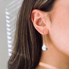 These beautiful high polished sterling silver earrings with a long fixed hook are simply stunning with their minimalist, clean design. They're perfect for wearing every day or night as they look great as an everyday earring and when you're dressing up for the night. Perfect earrings to gift as they suit just about anyone.  💕 We love this type of design so have more to choose from in a variety of shapes and sizes. Check out similar drop earrings on my website or Etsy Store  💖 Details 925 Sterling Silver Drop:  38 mm Width: 12 mm 💕 Online store: www.thejewellerytree.net 💕 Stay up-to-date with new designs & special offers  - Join our online community - FOLLOW ME   Socials: @myjewellerytree OR  https://www.facebook.com/thejewellerytree1/  💕 Need more info, feel free to email or DM - I'd l Minimalist Pearl Drop Teardrop Earrings, White Drop Linear Earrings, Elegant Teardrop Nickel-free Threader Earrings, Silver Linear Earrings With French Hook Gift, Minimalist Teardrop Pearl Drop Earrings, Elegant Nickel-free Teardrop Threader Earrings, Silver Teardrop Linear Earrings With Pearl Drop, Elegant Sterling Silver Teardrop Earrings For Everyday, Modern Silver Linear Earrings With Pearl Drop