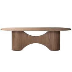 an oval wooden table with curved legs