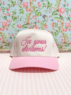 This dreamy dad hat is the perfect accessory for any laid-back look. Hat Branding, Luxury Apt, Hat Quotes, Trucker Hat Fashion, Nurse Things, Trendy Hats, Girl Money, Consuela Bags, Business Accessories