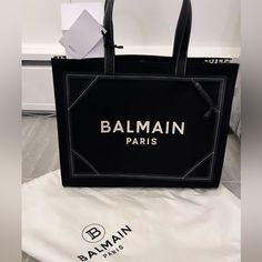 Nwt Balmain B Army 42 Monogramed Canvas And Smooth Leather Tote Bag Balmain Bag, Leather Tote Bag, Womens Tote Bags, Smooth Leather, Leather Tote, Cute Outfits, Tote Bag, Handbags, Canvas