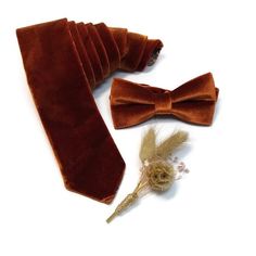 Copper VELVET Skinny Tie Matching Pocket Square Rust - Etsy Dapper Brown Suit And Tie Accessories For Wedding, Rust Terracotta Wedding, Wedding Dried Flowers, Boutonniere Groomsmen, Bronze Hair, Dried Flowers Wedding, Garden Chic, Terracotta Wedding, Tie Matching