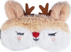 a sleeping mask with reindeer antlers on it