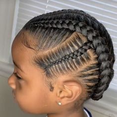 4,696 Likes, 35 Comments - #kidshairstyles #kidsbraids (@browngirlshair) on Instagram: “📷@Tag Source  💜BROWN GIRLS HAIR CARE AVAILABLE  . . . . . . . . . #browngirlshair #cutekidsbraids…” Adult Natural Hairstyles For Black Women, Simple Braids With Beads, Cornrow Hairstyles For Black Girls Kids, Black Baby Braids Hairstyles, Toddler Girl Cornrow Hairstyles, Cute Natural Hairstyles For Black Kids, Kid Cornrow Styles, Kids Straight Back Braids