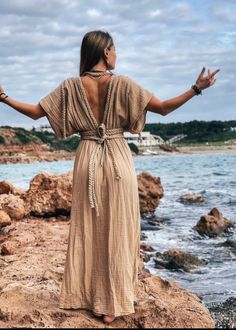 Conservative Clothing, Egyptian Dress, Greek Goddess Dress, Dress Boho Wedding, Linen Gauze, Cotton Long Dress, Goddess Dress, Dress Backless, Rave Outfit