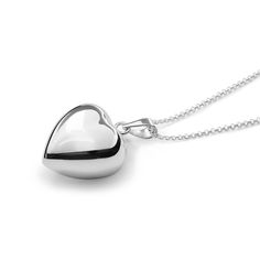 Heart shaped pendant with chime Puffy Heart Necklace, Satin Pouch, Heart Shaped Pendant Necklace, Heart Shaped Pendant, Important Things In Life, Heart Symbol, Puffy Heart, Heart Shape Pendant, Simple Elegant