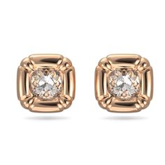 Dulcis stud earrings, Cushion cut crystals, Rose gold tone - Swarovski, 5617910 Stud Crystal Earrings, Swarovski Earrings Studs Crystals, Luxury Square Cut Fine Jewelry Earrings, Luxury Square Cut Earrings Fine Jewelry, Swarovsk Icube Crystal Jewelry, Neck Pieces Jewelry, Wedding Rings Round, White Crystals, Exclusive Jewelry