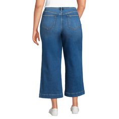 Everyone needs a pair of wide leg crop jeans in their denim drawer. They’re the perfect way to mix up your look, and thanks to the cropped wide-leg silhouette, they’re flattering on every figure. The high rise gives these jeans more of an elevated feel, so they’re the perfect pair for a polished look. Style tip: Pair them with a tucked-in top to balance the flare. Cropped Wide Leg Jeans, Shipt Shopper, Hem Style, Crop Jeans, Ankle Jeans, Polished Look, Lands End, Cropped Jeans, Wide Leg Jeans