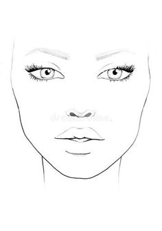 a woman's face is shown in this black and white drawing, which shows the upper half of her face