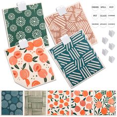 four different patterns and designs for cutting paper