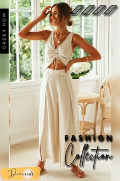 Beige Crop Top and Pants Matching Sets Beige Crop Top, Home Wear Women Summer, Crop Top And Pants, Beige Crop Tops, Women Summer Dress, Home Wear Women, Home Wear Women Pajamas, Home Wear Women Casual, Homewear Woman