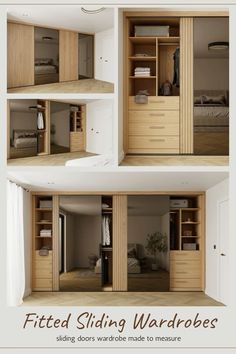 this is an image of a bedroom with sliding wardrobes and closets in it