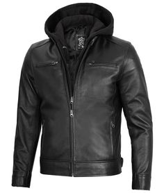 Men's Hooded Leather Jacket
The classic design is just what you need to keep you warm, while at the same time giving you the freedom of a comfortable fit. This cafe racer leather jacket is handmade from the highest quality lambskin leather for a soft and smooth feel. The soft lining offers comfort for everyday wear. The detachable hood makes it much more versatile if you intend to use it in colder weather. Fitted Leather Biker Jacket With Detachable Hood, Fitted Leather Hooded Jacket With Double-lined Hood, Leather Outerwear For Motorcycling In Winter, Winter Leather Outerwear For Motorcycling, Classic Hooded Leather Jacket For Winter, Leather Jacket With Detachable Hood For Winter, Winter Leather Motorcycling Outerwear, Winter Hooded Outerwear For Motorcycling, Classic Hooded Leather Jacket