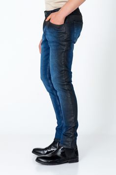 Elevate your denim game with our Side Waxed Tapered Jeans, the epitome of urban sophistication and contemporary style. Crafted from premium quality denim, these jeans offer both durability and comfort for all-day wear. The defining feature of these jeans is the meticulously applied waxed detailing along the side seams, adding a touch of refinement and modern edge to the classic denim silhouette. Whether you're dressing them up with a crisp button-down shirt for a night out or keeping it casual w Mens Fashion Jeans, Tapered Jeans, Jeans Style, Button Down Shirt, Blue, How To Wear