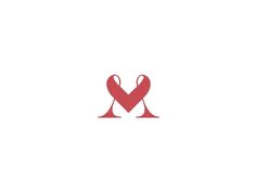 the letter m is made up of two hearts