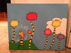 the dr seuss painting is on display