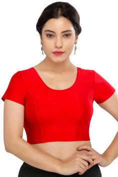 Product Features: Blouse Color: red Blouse Fabric: Nylon Blend Blouse Work: Solid Blouse Closure: Stretchable Blouse Type: Non-Padded Blouse Sleeves Type: Short sleeves Blouse Neck Type: Round Neck Product type: Saree Blouse Occasion: Partywear Disclaimer: There will be slight difference in digital to actual image Stretchable Blouse, Saree Blouses Online, Padded Shorts, Blouse Neck, Readymade Blouse, Blouse Online, Crop Top Blouse, Blouse Fabric, Saree Blouse Designs