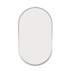 an oval mirror on a white background