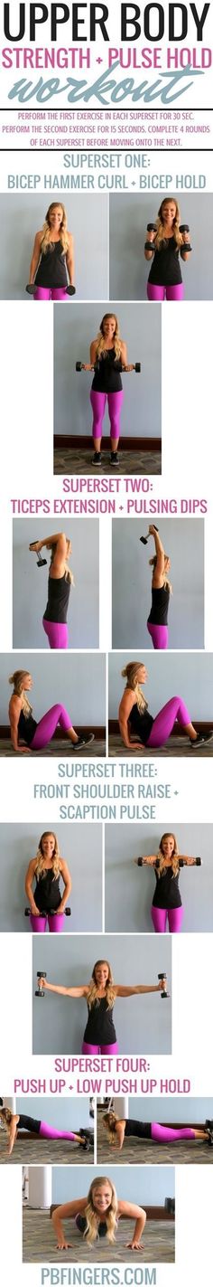 a woman doing yoga poses with her hands on the hips and arms behind her head