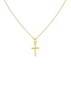 Rock your style with this 14K gold Classic Cross Necklace. A timeless piece that adds an elegant touch to any outfit. Show off your faith with the iconic gold cross pendant. A must-have for your necklace layer. Classic Cross Pendant Necklace, Classic Crucifix Cross Necklace For Formal Occasions, Classic 14k Gold Cross Pendant Necklace, Classic 14k Gold Cross Necklace, Classic Yellow Gold Cross Necklace, Classic Yellow Gold Cross Pendant Necklace, Yellow Gold Crucifix Cross Necklace For Formal Occasions, 14k Yellow Gold Cross Pendant Necklace, 14k Gold Formal Cross Pendant Necklace