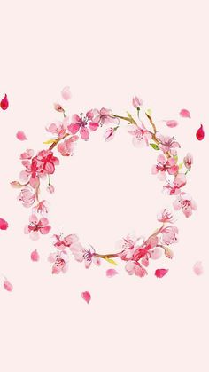 pink flowers are arranged in the shape of a circle