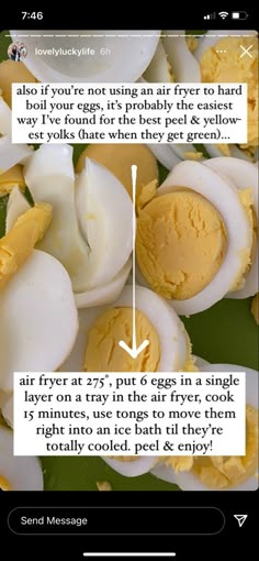 an image of eggs being boiled with text