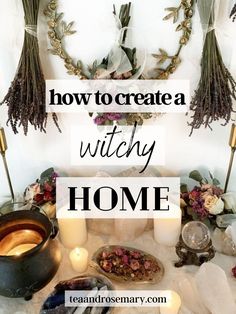 Witches Home Aesthetic, At Home Witchcraft, Wiccan Room Ideas, Modern Witch Room, Witch Aesthetic Kitchen Decor, Hearth And Home Witchcraft, Witchcraft New Home, Witches Home Decor, White Witch Home Decor