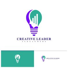 a light bulb with the word creative leader on it and an arrow in the middle