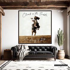 Rustic cowboy photo art in sepia and neutral tones Modern Cowgirl Aesthetic, Cowboy Wall Mural, Vintage Rodeo Posters, Cowboy Mural Wall Art