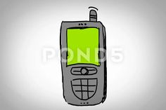 Phone - Hand Drawn - Caucasian Hand - green screen - white Stock Footage #AD ,#Drawn#Caucasian#Hand#Phone