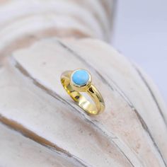 Blue Gemstone Ring, Howlite Stone Ring, Bridal Ring, Stackable Solitaire Ring, Handmade Sterling Silver 925, Girlfriend Gift, Gift for her ✦Gemstone: Howlite ✦Stone Cut: Cabochon ✦Stone Size: 6 mm ✦Metal: 925 Sterling Silver- gold plated A beautiful sterling silver gold plated statement blue howlite gemstone ring. A handmade ring featuring an eye-catching design and shiny finish. This ring will deﬁnitely be a favorite of yours! Completely handmade with love in my inspiring studio in Athens. *  A Gold Sterling Silver Turquoise Promise Ring, Yellow Gold Turquoise Ring Birthstone Gift, Yellow Gold Turquoise Birthstone Ring Gift, Gift Turquoise Ring With Yellow Gold Birthstone, Turquoise Birthstone Ring In Yellow Gold For Gift, Yellow Gold Turquoise Birthstone Ring, Sterling Silver Turquoise Ring With Yellow Gold Gemstone, Sterling Silver Turquoise Ring In Yellow Gold, Turquoise Sapphire Ring In Sterling Silver As Gift