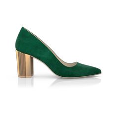 Classic Heeled Shoes 7923 | Girotti Custom Design Shoes, Pointed Pumps, Floral Sandals, Italian Shoes, Block Heel Shoes, Green Suede, Spring Shoes, Heel Shoes, Platform Shoes