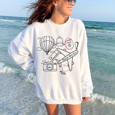 Traveler Sweatshirt For Vacation Travel Lover Gift Airplane Mode Hoodie Travel Gift Adventure Sweater Gift For Pilot Road Trip Sweater  Thank you for supporting me and for visiting my store! PRODUCT Gildan Unisex Sweatshirt.These garments are made from polyester and cotton. High quality materials and digital printing are used in the production of all of our items.  HOW TO ORDER 1. Please review all the information provided before placing an order 2. Choose the color of your item from the first s Travel Hoodie Design, White Sweatshirt For Outdoor Activities, Casual Long Sleeve Tops For Travel, Travel Hoodie, Airplane Mode, Sweater Gift, Travel Lover, Vacation Travel, Hoodie Design