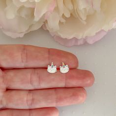 Adorable set of caticorn stud earrings. Metal : 925 Sterling Silver. ( 925 stamped ) Weight : 0,50g. Measurements : 8mm x 9mm. ( aprox ) Material : Enamel. These delicate stud earrings are handcrafted from 925 sterling silver, that doesn't tarnish their little ears, hypoallergenic, nickel and lead free. ADD TO YOUR ORDER: 925 Sterling silver butterfly silicone coated backings link:  https://www.etsy.com/listing/1329998079/hypoallergenic-925-sterling-silver?click_key=4f118e1c6fc0ffc59ced3828b9879 Earrings Kids, Small Pearl Earrings, Birthday Confetti, Kids Earrings, Earrings Metal, Hypoallergenic Earrings, Girls Earrings, Birthday Fun, Acrylic Beads