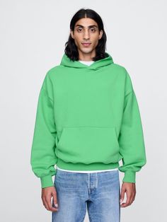 Soft, heavyweight over Neon Green Hoodie, Hoodie Gap, Gap Hoodie, Heavyweight Hoodie, Oversize Sleeves, Support People, Gender Equality, Green Hoodie, Boys Hoodies