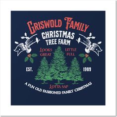 an old fashioned christmas tree farm t - shirt with the words griswo family on it