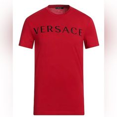 Brand New With Tags. 100% Authentic Versace Mens Embroidered Logo T Shirt Size 3x Large- Fits Us Mens Size Xl Color -Deep Red 100% Cotton Comes Exactly As Shown In Photos. Versace Silk Shirt, Versace Hoodie, Versace Polo Shirt, Versace Shirts, Versace T Shirt, Black Shorts Men, Versace Sweatshirt, Animal Print Shirts, Leopard Print Shirt