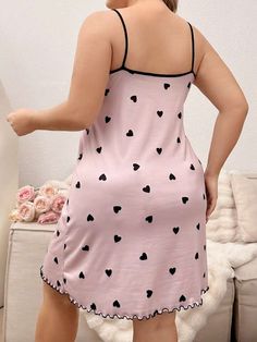 Pajama Dress, Sleep Dress, Heart Print, Sports Equipment, Dress P, Fashion Online Shop, Online Fashion, All Fashion, Fashion Inspiration