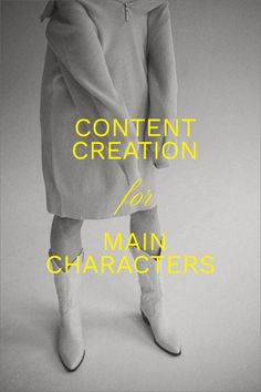 the cover of content creation for main characters, with an image of a woman in white boots