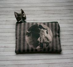 Dream Theatre Pouch - Lined Zip Zipper Purse - Vintage Burlesque in Gunmetal Grey -Unique Handmade in USA Moth & Rust Vintage Burlesque, Dream Theater, Vintage Moon, Purse Vintage, Gunmetal Grey, Vintage Photographs