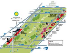 a map of the national mall and surrounding attractions