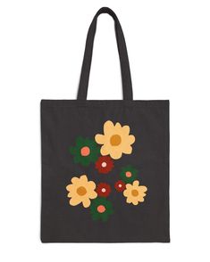 tote bag, reusable shopping bag, everyday bag, birthday gift, artsy bag, mother's day gift, floral pattern bag, artsy bag, washable bag This 100% cotton bag comes in one size - 15" x 16"- perfect for everyday wear. While the canvas material will show off your designs in great colors, it's durable and will last for years. The bag features 20" handles (made from the same canvas), making it easy to carry even with a week's worth of shopping. .: 100% cotton canvas .: Heavy fabric (12 oz/yd² (406.9 g/m .: Sewn-in label .: Available in natural and black colors Artsy Bag, Pattern Bag, Canvas Making, Reusable Shopping Bags, Everyday Bag, Canvas Tote Bag, Cotton Bag, Flower Pattern, Bag Pattern