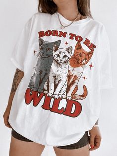 These tees are printed on super soft Comfort Colors, providing a relaxed unisex fit with a worn-in look and feel. This collection offers our most expanded size range from S-3X. Looking for these tees to fit oversized? Size up 1-2 sizes. Model has sized up to an XL for an oversized fit. * 100% ring-spun cotton * Garment-dyed * Relaxed fit This product is made especially for you as soon as you place an order, please see the banner on the top of our site for current turnaround times. Making products on demand instead of in bulk helps reduce overproduction, so thank you for making thoughtful purchasing decisions! Y2k Crew Neck T-shirt With Cat Print, Relaxed Fit Crew Neck T-shirt With Cat Print, Y2k Style Short Sleeve T-shirt With Cat Print, Relaxed Fit Cat Print T-shirt With Crew Neck, Cat Print Crew Neck T-shirt For Streetwear, Cotton Graphic Tee With Cat Print, Relaxed Fit Short Sleeve T-shirt With Cat Print, Graphic Tee With Cat Print For Streetwear, Vintage Crew Neck T-shirt With Cat Print