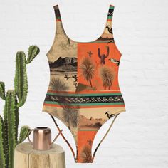 This one-piece swimsuit for all figures will bring out your best features. Enjoy the smooth fabric and the flattering design, and show it off by the sea or pool! * 82% Polyester, 18% Spandex * Fabric weight: 6.78 oz/yd² (230 g/m weight may vary by 5% * Chlorine-resistant fabric * Cheeky fit with a scoop neckline and a low scoop back * Zig-zag stitching * Double-layer front  * Four-way stretch material stretches and recovers on the cross and lengthwise grains This product is made especially for you as soon as you place an order, which is why it takes us a bit longer to deliver it to you. Making products on demand instead of in bulk helps reduce overproduction, so thank you for making thoughtful purchasing decisions! Beachy One-piece Bodysuit With Lined Body, Beachy One-piece Bodysuit, Printed One-piece Bodysuit For Sunbathing, Fitted Casual Swimwear For Beach, Casual Fitted Swimwear For Beach, Summer Sleeveless Printed Bodysuit, Sleeveless Printed Summer Bodysuit, Summer Poolside Printed Bodysuit, Printed Bodysuit For Poolside Summer