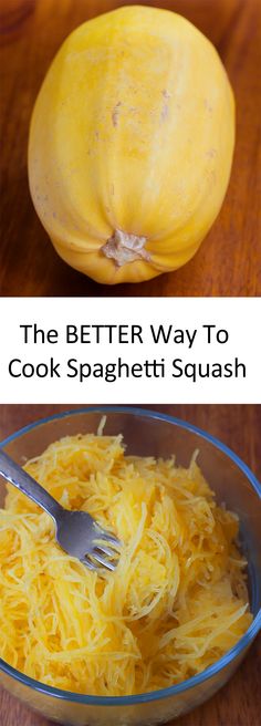 spaghetti in a glass bowl with the words, you need to cook spaghetti squash