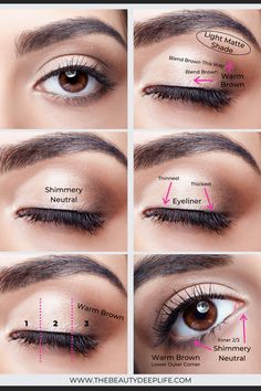 Step By Step Eye Makeup, Natural Eyeshadow Looks, Eyeshadow Tutorial For Beginners, Natural Eye Makeup Tutorial, Beginners Eye Makeup, Eye Makeup Techniques, Natural Eyeshadow, Eye Makeup Pictures