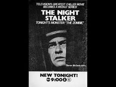 an old movie poster for the night stalker, featuring a man's face