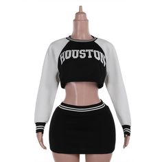 Please refer to our sizing chart for a guideline when choosing a size. 5 business days order processing time. 90% polyester 10% spandex Sweater Skirt Outfit, Baseball Sweater, Estilo Hipster, Rock Outfit, Outfit Black, Skirt Outfit, Black & White, Casual Fits, Skirt Outfits